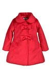 Widgeon Kids' Baby Girl's, Little Girl's & Girl's Double Bow Car Coat In Red