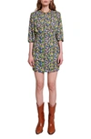 Maje Floral Mini Dress In Multico Print