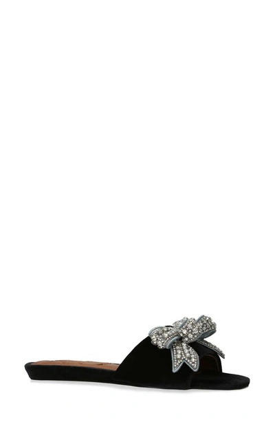 Kurt Geiger Crystal-embellished Bow Sandals In Black