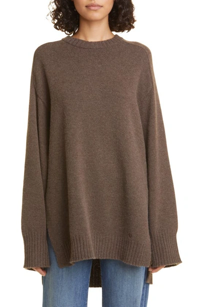 Loulou Studio + Net Sustain Safi Oversized Wool And Cashmere-blend Sweater In Brown Melange