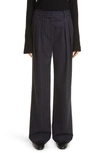 Loulou Studio Striped Casual Pants In Navy Stripes
