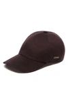 Zegna Logo-plaque Linen Baseball Cap In Plum