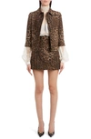 DOLCE & GABBANA DOLCE&GABBANA LEOPARD PRINT JACQUARD CROP JACKET