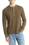 Rag & Bone Men's Icon Waffle-knit Long-sleeve Henley In Olive