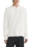 Rag & Bone White Garment-dyed Henley In Ivory