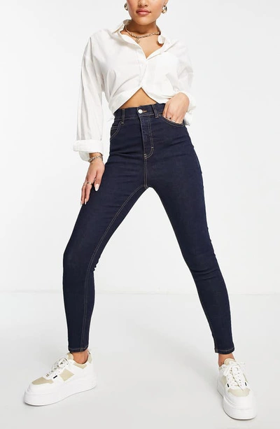 Topshop Jamie Hidden Support Jeans In Indigo-blue