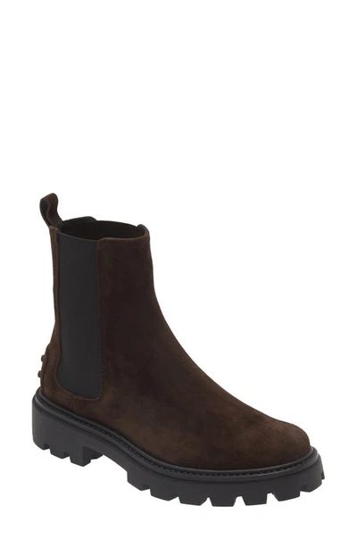 Tod's Gomma Chelsea Boot In Dark Brown