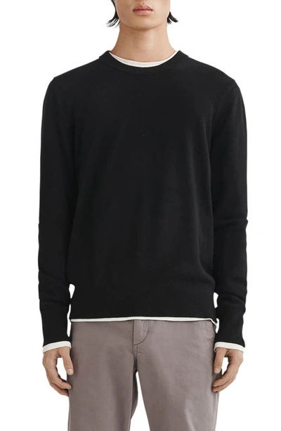 Rag & Bone Harding Cashmere Crewneck Jumper In Black