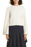 A.l.c Clover Crewneck Wool-blend Sweater In White