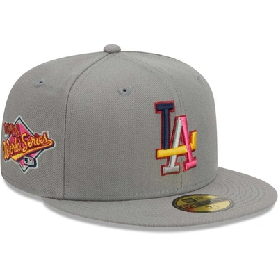 NEW ERA NEW ERA GRAY LOS ANGELES DODGERS COLOR PACK 59FIFTY FITTED HAT