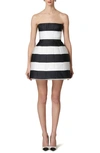 CAROLINA HERRERA STRIPE STRAPLESS DRESS
