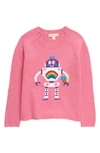 Tucker + Tate Kids' Icon Sweater In Pink Cosmos Robot Bouquet