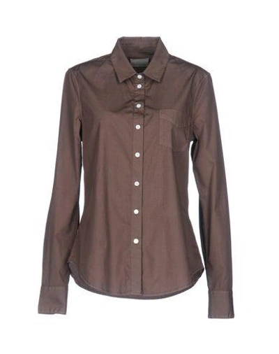 Band Of Outsiders Solid Colour Shirts & Blouses In Dark Brown