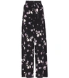 VALENTINO FLORAL-PRINTED SILK TROUSERS,P00272065