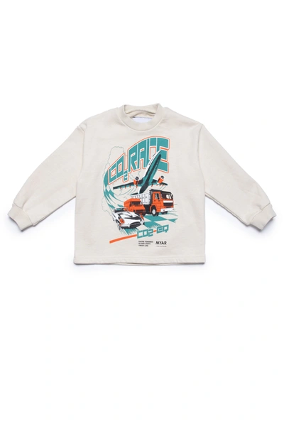 Myar Kids' Deadstock Cotton Sweatshirt With Graphic Print In White