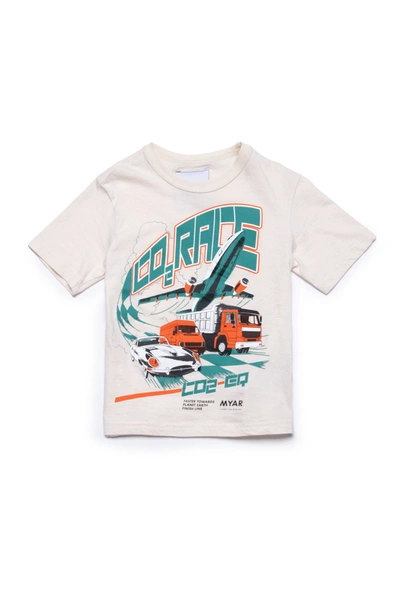 Myar Kids' Graphic-print Cotton T-shirt In White