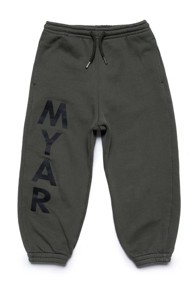 Myar Kids' Logo-print Cotton Track Pants In Green