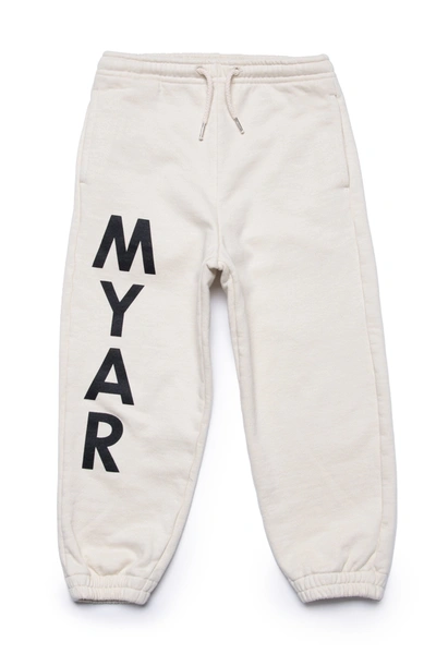 Myar Kids' Logo-print Cotton Track Pants In White