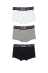 DIESEL SET OF 3 PAIRS OF BOXER SHORTS IN VARIOUS COLORS IN STRETCH JERSEY WITH LOGOED ELASTIC
