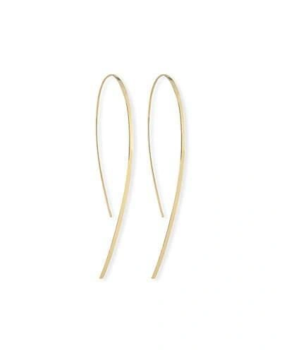 Lana Small Flat Hook-on Hoop Earrings In Yellow Gold