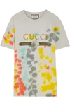 GUCCI PRINTED TIE-DYED COTTON-JERSEY T-SHIRT