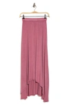 Go Couture Asymmetric High-low Skirt In Crystal Rose