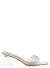 GIANVITO ROSSI LAMINATED RHINESTONE SANDALS SILVER