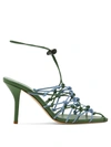 Gia Borghini Gia 11 Faux Leather Slingback Sandals In Green