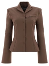 Jacquemus Crema Fitted Buttoned Jacket In Brown