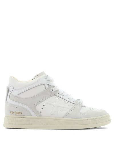 Premiata Midquind Leather High-top Sneakers In Blanco
