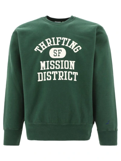 Orslow "thrifting Mission District" Sweatshirt In Green