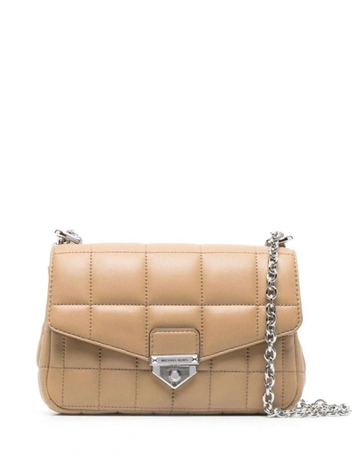 Michael Michael Kors Leather Quilted Shoulder Bag In Neutrals