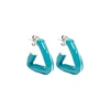 Bottega Veneta Triangle Twisted Earrings In Blue