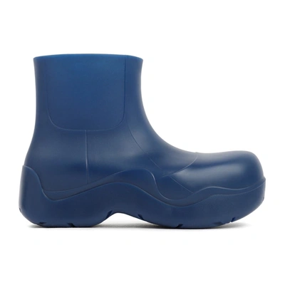 Bottega Veneta Paddle Plastic Boots Shoes In Blue