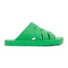 Bottega Veneta Parakeet Crossover Strap Slides In Green