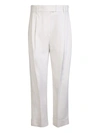 Brunello Cucinelli White Twill Baggy Sartorial Trousers In White