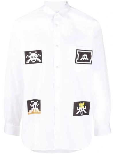 Comme Des Garçons Graphic Printed Buttoned Shirt In 1 White