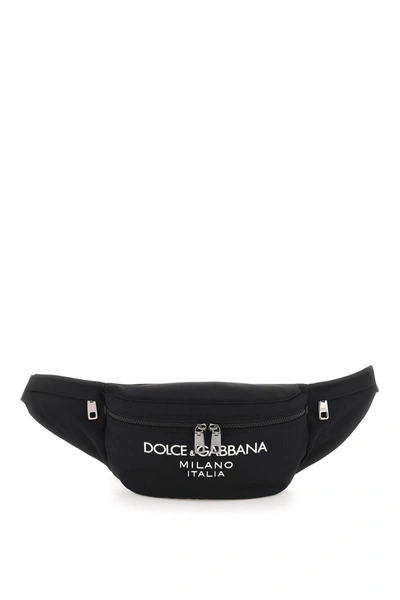 Dolce & Gabbana Nylon Beltpack In Black Technical
