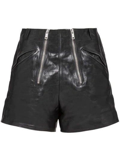 Prada Leather Shorts In Multi-colored