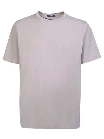 Herno Superfine Cotton Stretch T-shirt In Grey