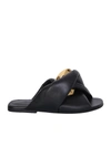 Jw Anderson Twist Chain Flat Slide Sandals In Black