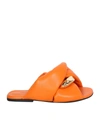 Jw Anderson J.w. Anderson Orange Leather Chain Twist Slides In Orange
