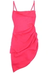 Jacquemus Saudade Stretch Viscose Dress In Fuchsia