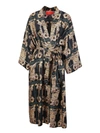 La Doublej Silk Robe In Black