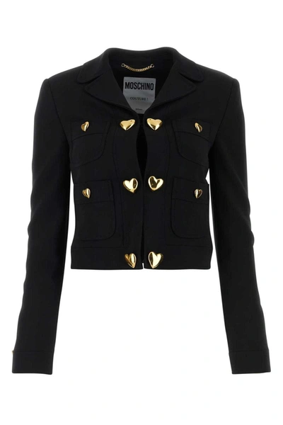 Moschino Jackets And Vests In Black