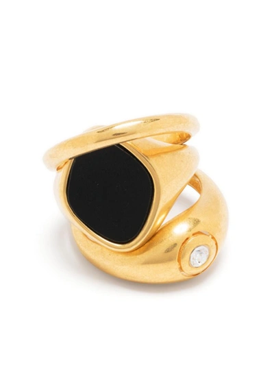 Panconesi Crystal-embellished Layered Ring In Gold