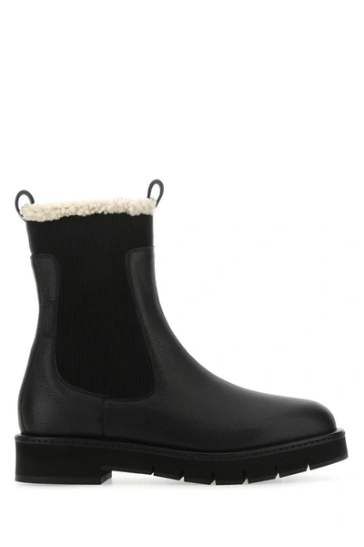 Ferragamo Wool-lined Chelsea Boots In Black
