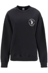 Sporty And Rich Sporty & Rich S&r Logo Printed Sweatshirt In Faded Black/white