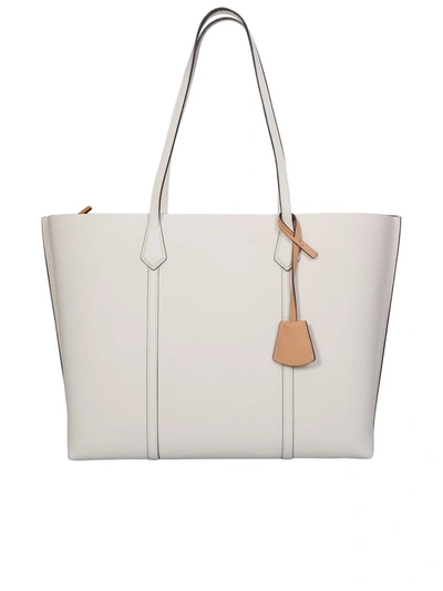 Tory Burch Perry Leather Shopper Tote Bag In White