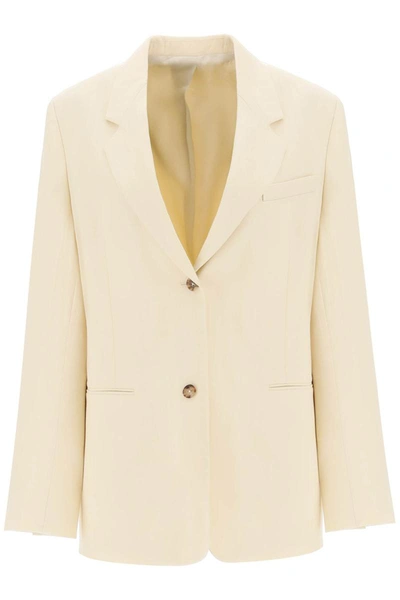 Totême Toteme Womens Bleached Sand Single-breasted Woven Blazer In Cream